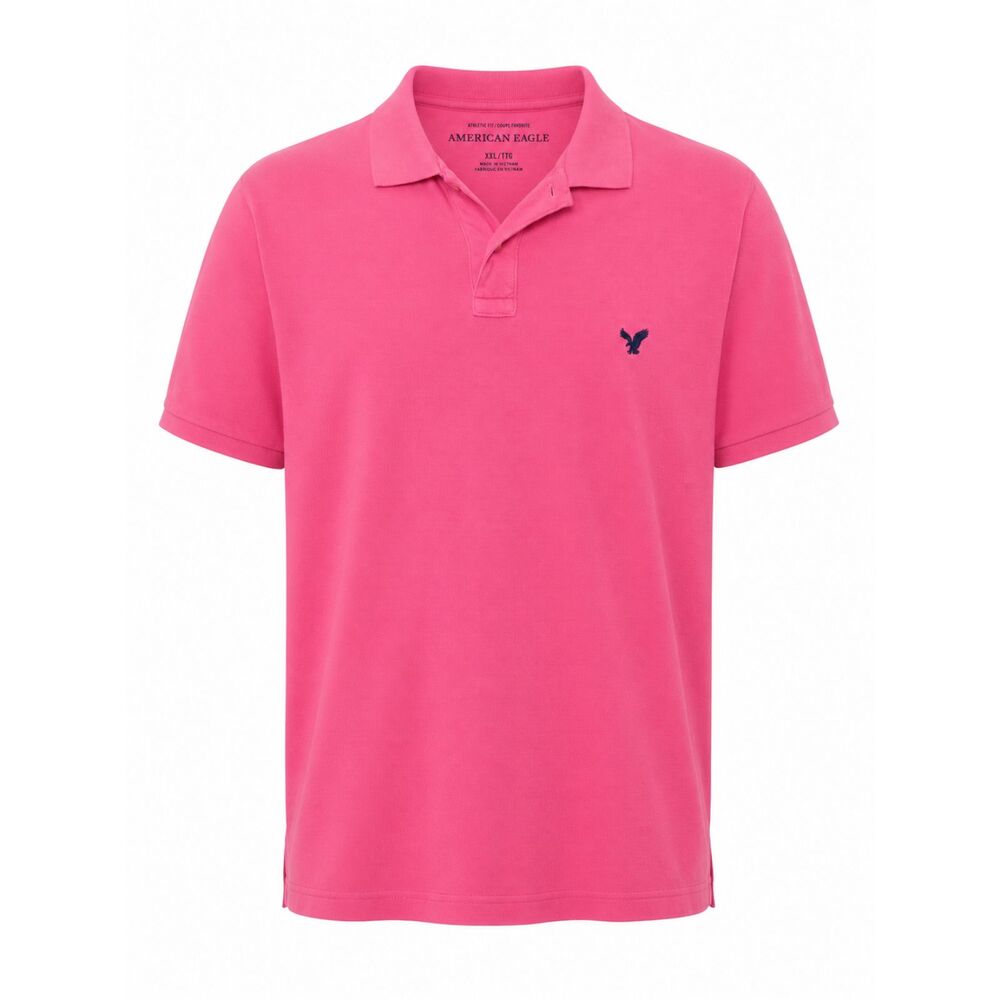 American Eagle Pink Polo Shirt Men's XXL Short Sleeve Athletic Fit